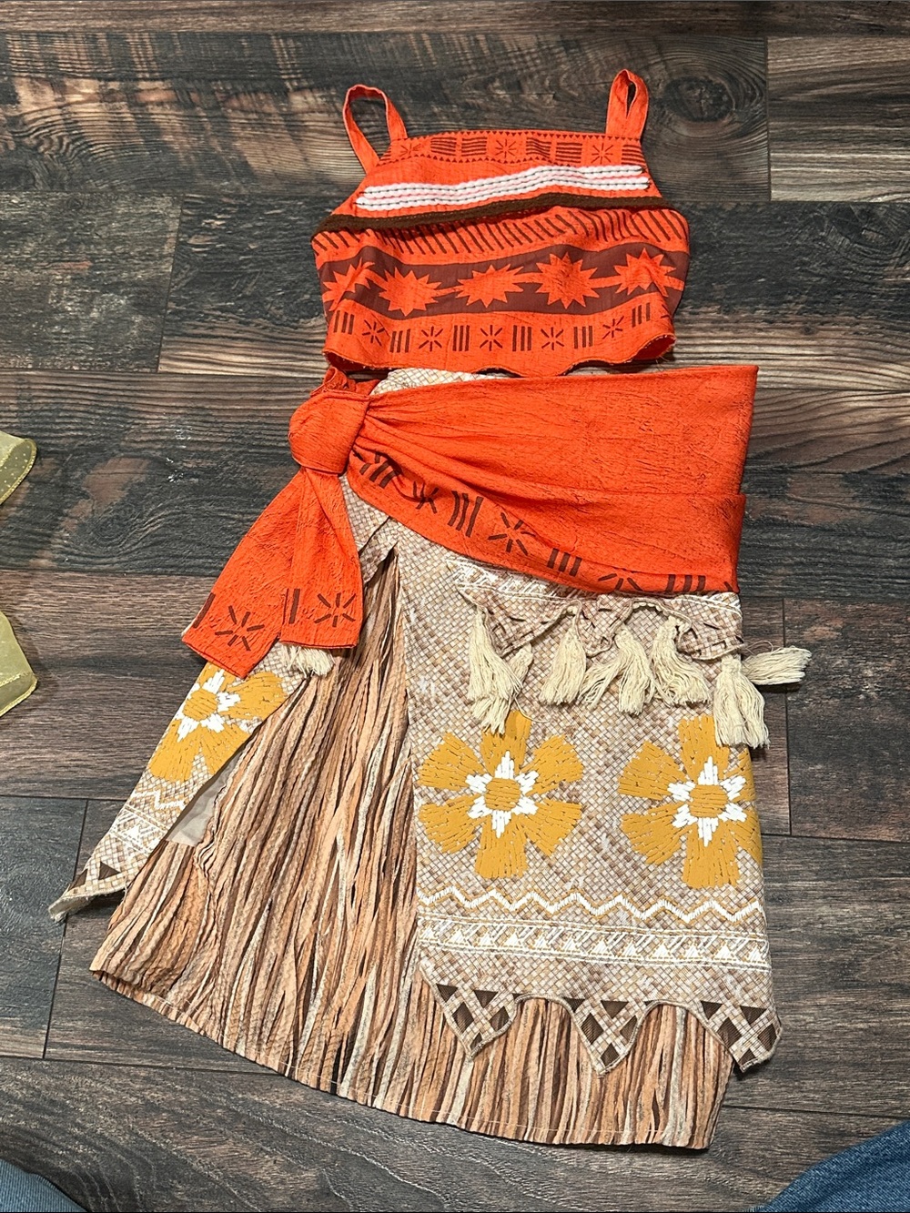 Disney Orange and Tan Moana-Inspired Girls Costume